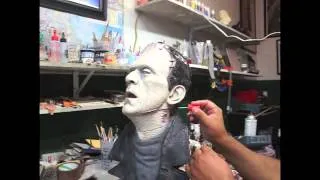 PAINTING A 1:1 SCALE FRANKENSTEIN BUST