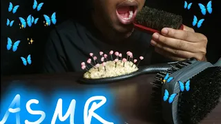 ASMR GUY EATS EDIBLE HAIRBRUSH 먹는 빗