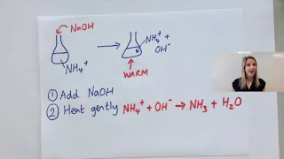 Test for ammonium ions/cations using sodium hydroxide NaOH GCSE