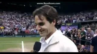 Wimbeldon 2012-Federer becomes very emotional in the post match interview !!