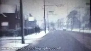 Old cine film footage of snow in Allenton and Osmaston, Derby filmed in 1965.