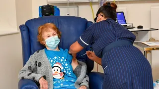 90-Year-Old Receives First U.K. Covid-19 Vaccine