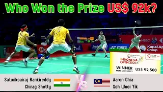 Who Won the Ultimate Prize US$ 92K? Satwiksairaj Rankireddy/Chirag Shetty vs Aaron Chia/Soh Wooi Yik