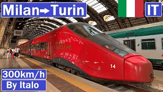 FROM MILAN TO TURIN BY ITALO HIGH SPEED TRAIN [4K]