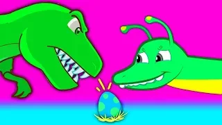 Groovy The Martian go to Jurassic World to save a dinosaur egg from a t-rex Episode & Nursery Rhymes