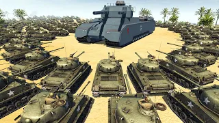 P.1000 RATTE VS 100 Sherman Tanks - Men of War: WW2 Mod Battle Simulator