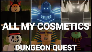 All Of My Cosmetics In Dungeon Quest! (justin5justin) (Roblox)