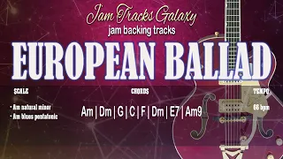 POP ROCK BALLAD Backing Track in Am // EUROPEAN BALLAD jam track // (66 bpm)