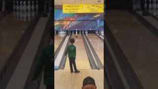 Bowling 1-7-10 split spare by my son who is 6.