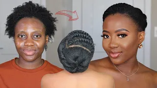 Easy Elegant Natural Hairstyle on Short 4c Hair - 5 Minutes Updo Style!