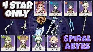 4.3 Spiral Abyss 4 Star Only 9 Star Clear | Genshin Impact