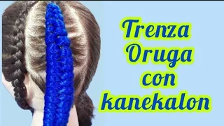 TRENZA ORUGA CON KANEKALON/TRENZA OCHO INFINITO Y KANEKALON/Como hacer la trenza oruga con kanekalon