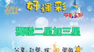 7/11 今彩539 獨碰二星加三星分享