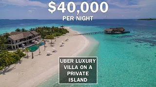 $40000 Per Night Super Luxury Maldives Villa on a Private Island. Luxury Travel