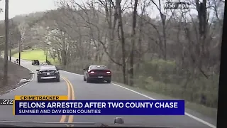 2 convicted felons arrested after chase through Sumner, Davidson counties