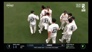 Ashes 2021 first ball wicket| Aus vs Eng | Starc clean bowled Burns | Wicket on first ball of match