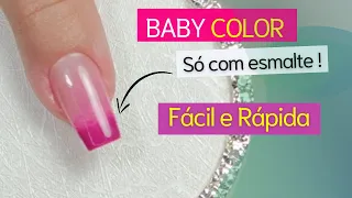 Como Fazer Unha Baby Color  Esfumado com esmalte ( Passo a Passo)