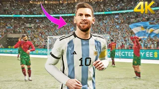 eFootball 2024 - Argentina vs Portugal 🔥 ULTRA GRAPHICS - Snow Gameplay 4K | Fujimarupes