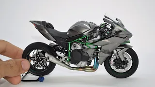 Relaxing build of the Tamiya Kawasaki Ninja H2R 1/12 scale model step by step