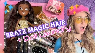 Bratz Magic Hair Clean Up + How to Wash Doll Clothes | Memory Hair Gimmick Test | TheMoodyBratz