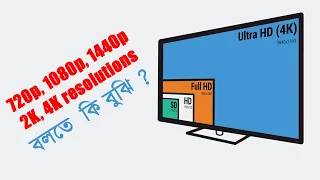 TV resolution confusion: 1080p, 2K, UHD, 4K, 8K | ভিডিও রেজুলেশন কি এইচডি, ফুল এইচডি, ৪কে!