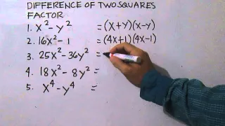 Factoring Difference of Two Squares