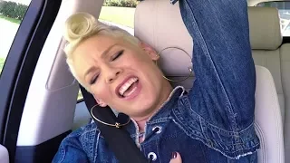 P!nk Teaches Corden To Sing Upside Down In Carpool Karaoke