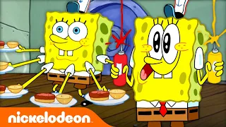 SpongeBob Cooking Krabby Patties for 20 Minutes 🍔 | Nickelodeon Cartoon Universe