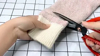 The Easy Way to Shorten Sweater Sleeves that are too Long👍🔥Great Idea!