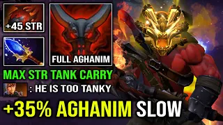 WTF Full Aghanim Axe +35% AoE Slow Battle Hunger with Super Tank Heart Max STR Dota 2