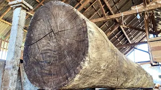 Amazing! This is the process of sawing very heavy acacia wood with a length of 5 meters