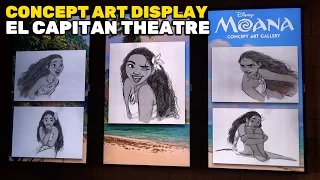 "Moana" animated concept art video display at El Capitan Theatre