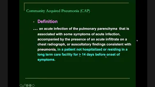 Medicine Lecture on Community acquired Pneumonia