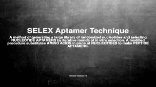 Medical vocabulary: What does SELEX Aptamer Technique mean