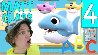 Preschool English Lesson with Matt- Number 4 - Baby Shark Family