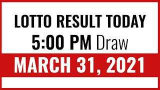 PCSO Lotto Result Today March 31, 2021 5PM Draw (Swertres/3D EZ2/2D)