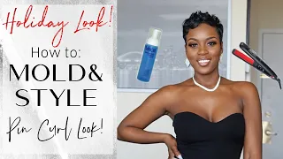 MOLD& STYLE Pin Curl Look!| Holiday Look!| Short Hair Tutorial!| Roxy Bennett