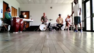 Tap dancer Baakari Wilder leads band rehearsal at Augusta in Elkins WV