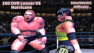 Defeating 100 OVR Brock Lesnar with The Hurricane on Smackdown! Difficulty | Here Comes The Pain