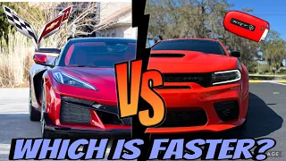 Charger Hellcat vs C8 ZO6 Corvette‼️Drag Race 🏁