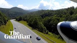 Video shows pilot landing stricken small plane on highway
