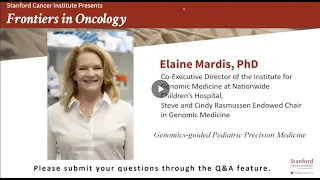 Frontiers in Oncology: Elaine Mardis, PhD