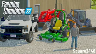 STARTING A LANDSCAPING BUSINESS! | (BUILDING SHOP & BUYING EQUIPMENT) | FARMING SIMULATOR 22