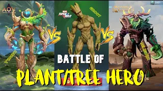 BELERICK VS Y'BNETH VS GROOT  PLANT HERO COMPARISON - MLBB VS AOV VS LOL WR