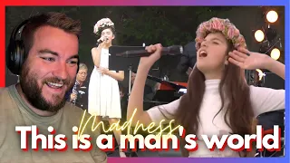 Crazy good | It's a Man's World - Angelina Jordan | Forsvarets Stabsmusikkorps | First time reaction