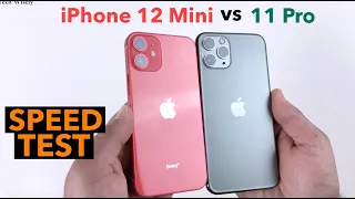 iPhone 12 Mini  vs  iPhone 11 Pro : Speed Test + Size Comparison + Ram Management