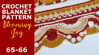 Blooming Joy Crochet Blanket Pattern Tutorial / Rounds 65-66