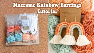 Macrame Rainbow EarringsTUTORIAL#1 | DIY for beginners | boho earrings | Step By Step | WeaveyStudio