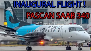 *INAUGURAL FLIGHT!* Pascan Aviation Saab 340 (SF340) First Departure from Montreal (YUL/CYUL)