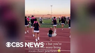 Toddler memorizes sister's cheer routine